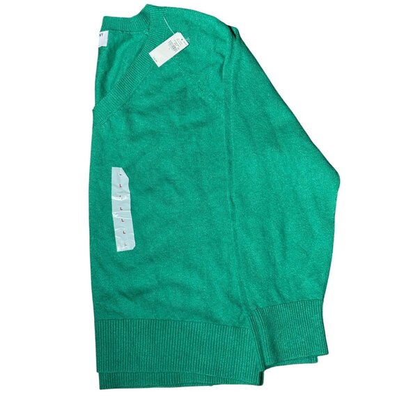 NEW Old Navy  Womens L Green V-Neck Sweater Cotton Bleand Long sleeve Pullover - Picture 3 of 8